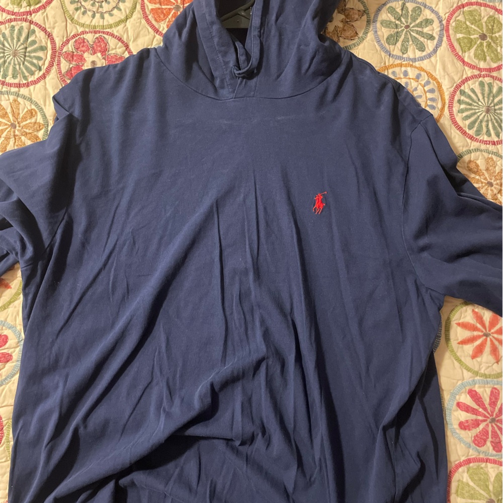 Polo Ralph Lauren Navy Blue Size Large Light Hoodie